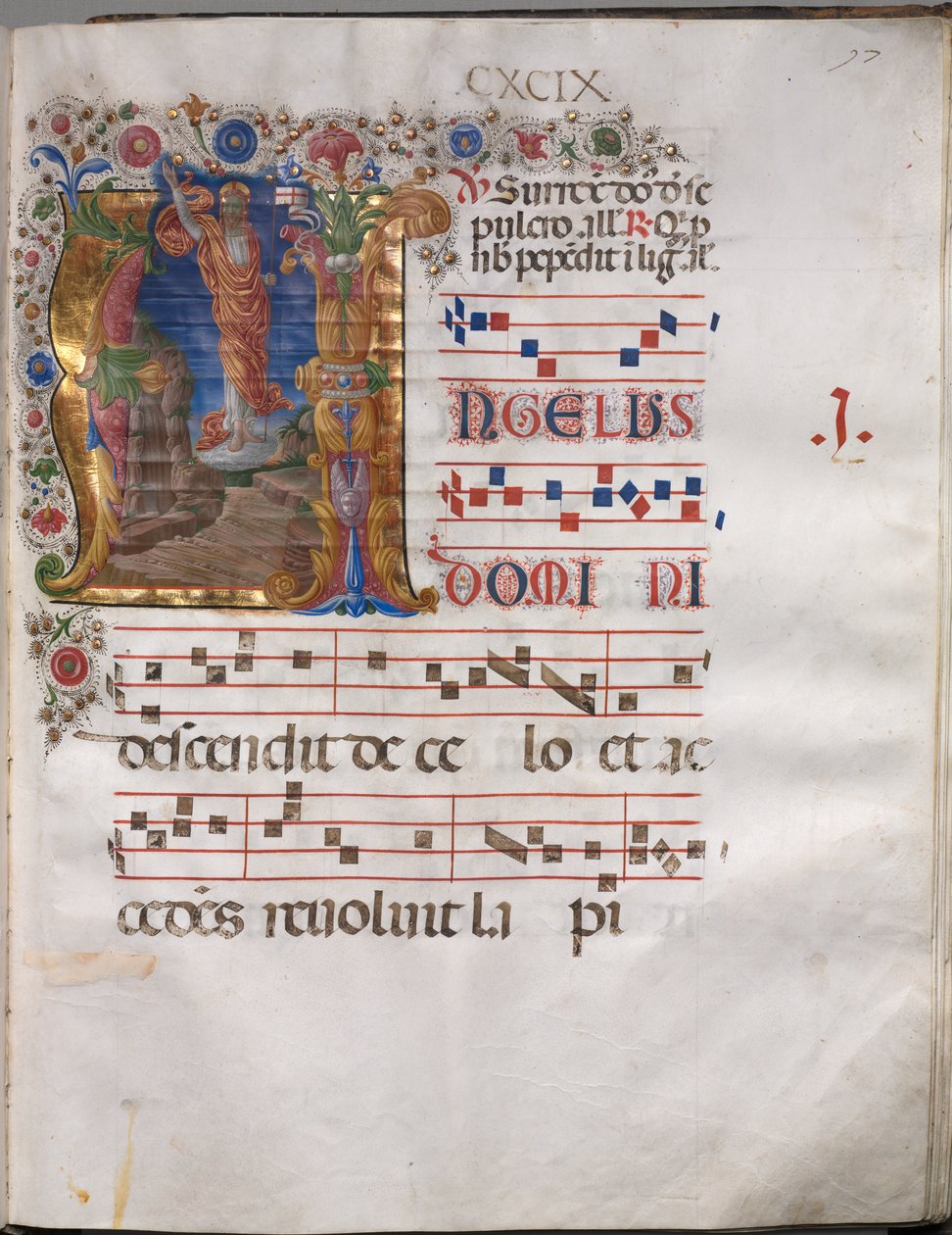 Antiphonary: İlk A, Diriliş by follower of Girolamo da Cremona