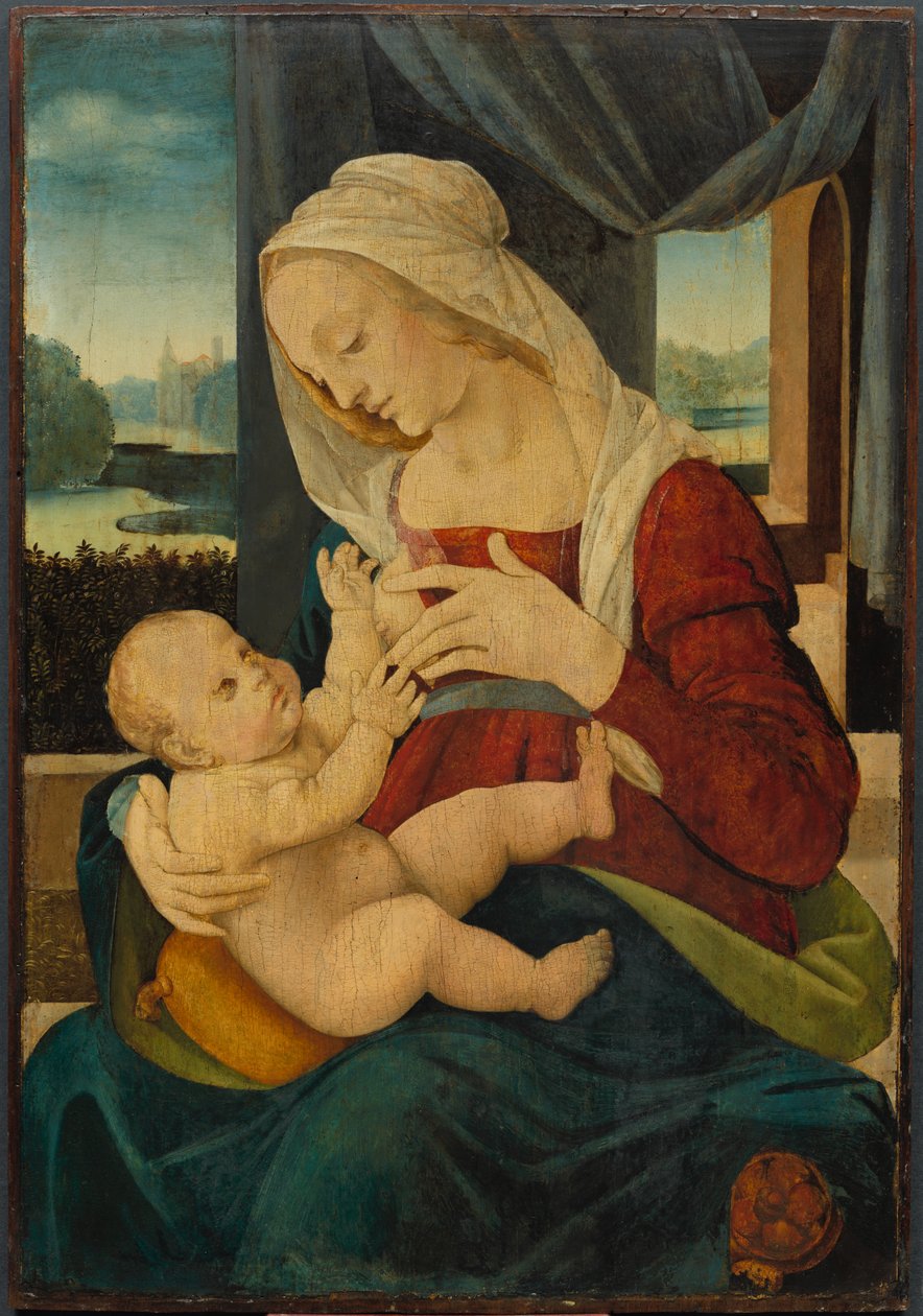 bakire ve çocuk by follower of Lorenzo di Credi