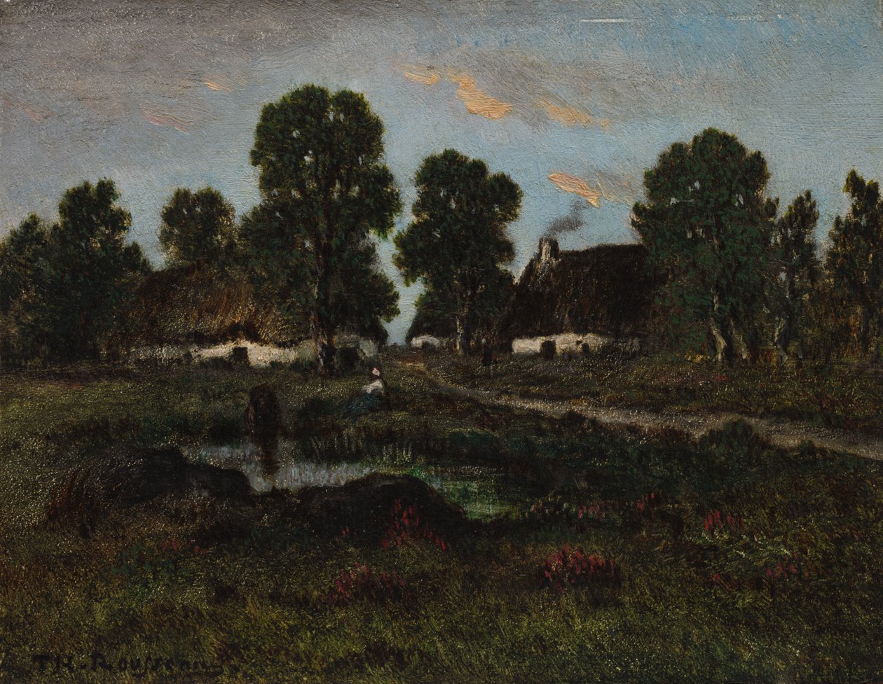 Larchant Yakınındaki Kulübeler by imitator of Théodore Rousseau