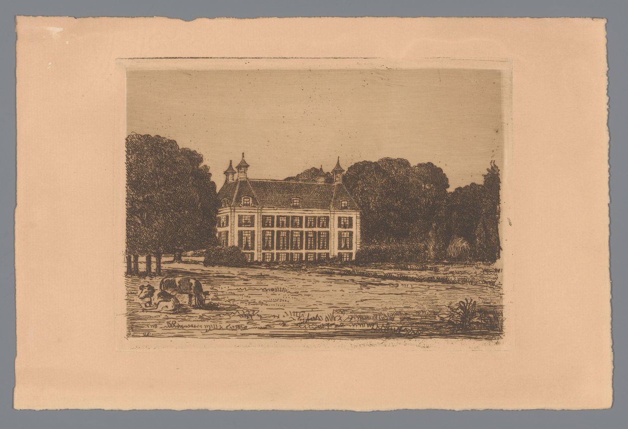 Waterland Estate'teki bir çayırdan görünüm by jonkheer Barthold Willem Floris van Riemsdijk