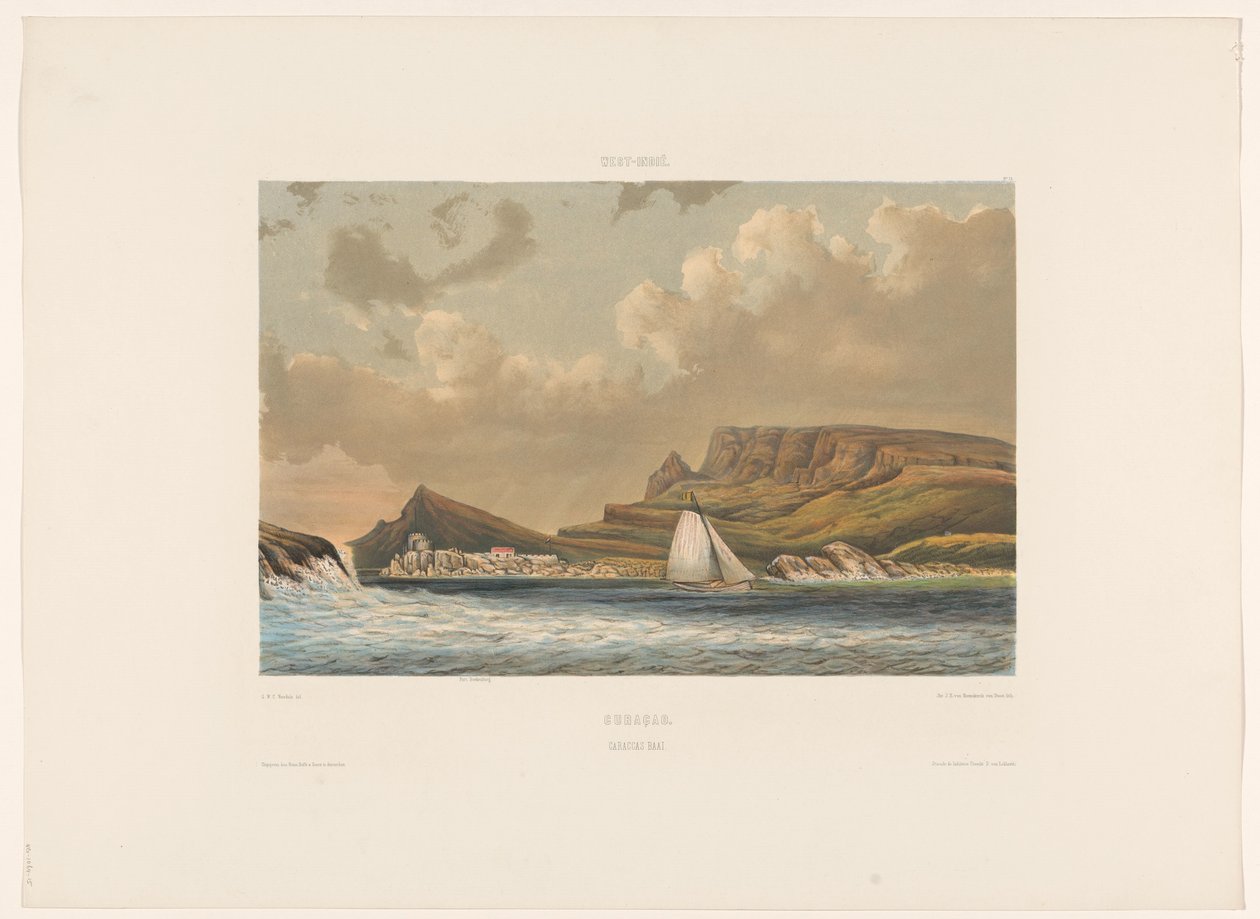 Karakasbai Curaçao. Caracas Baai (nesne üzerindeki başlık) by jonkheer Jacob Eduard van Heemskerck