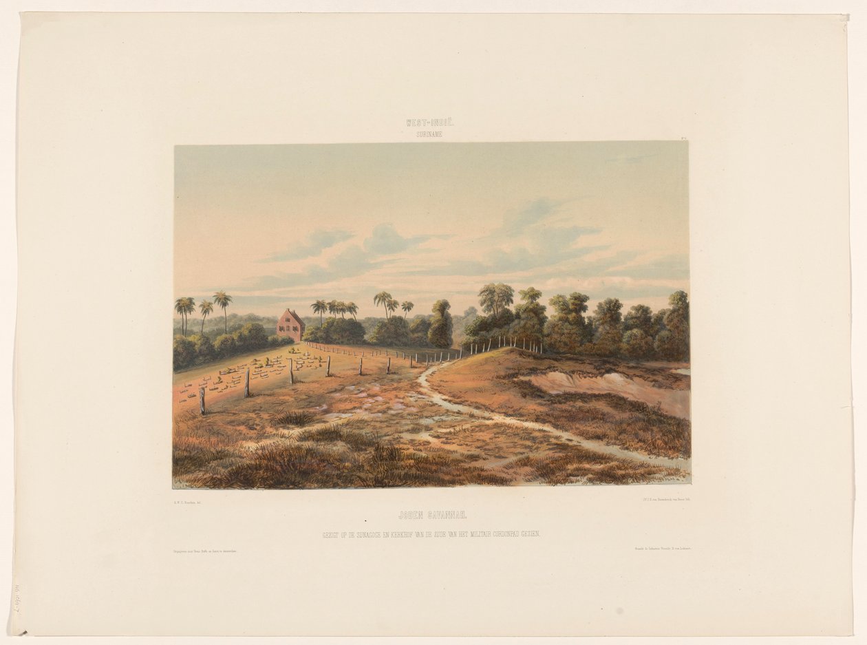 Yahudiler Savannah Yahudiler Savannah. Askeri Cordonpad'in yanından sinagog ve mezarlığın görünümü (nesne üzerindeki başlık) by jonkheer Jacob Eduard van Heemskerck