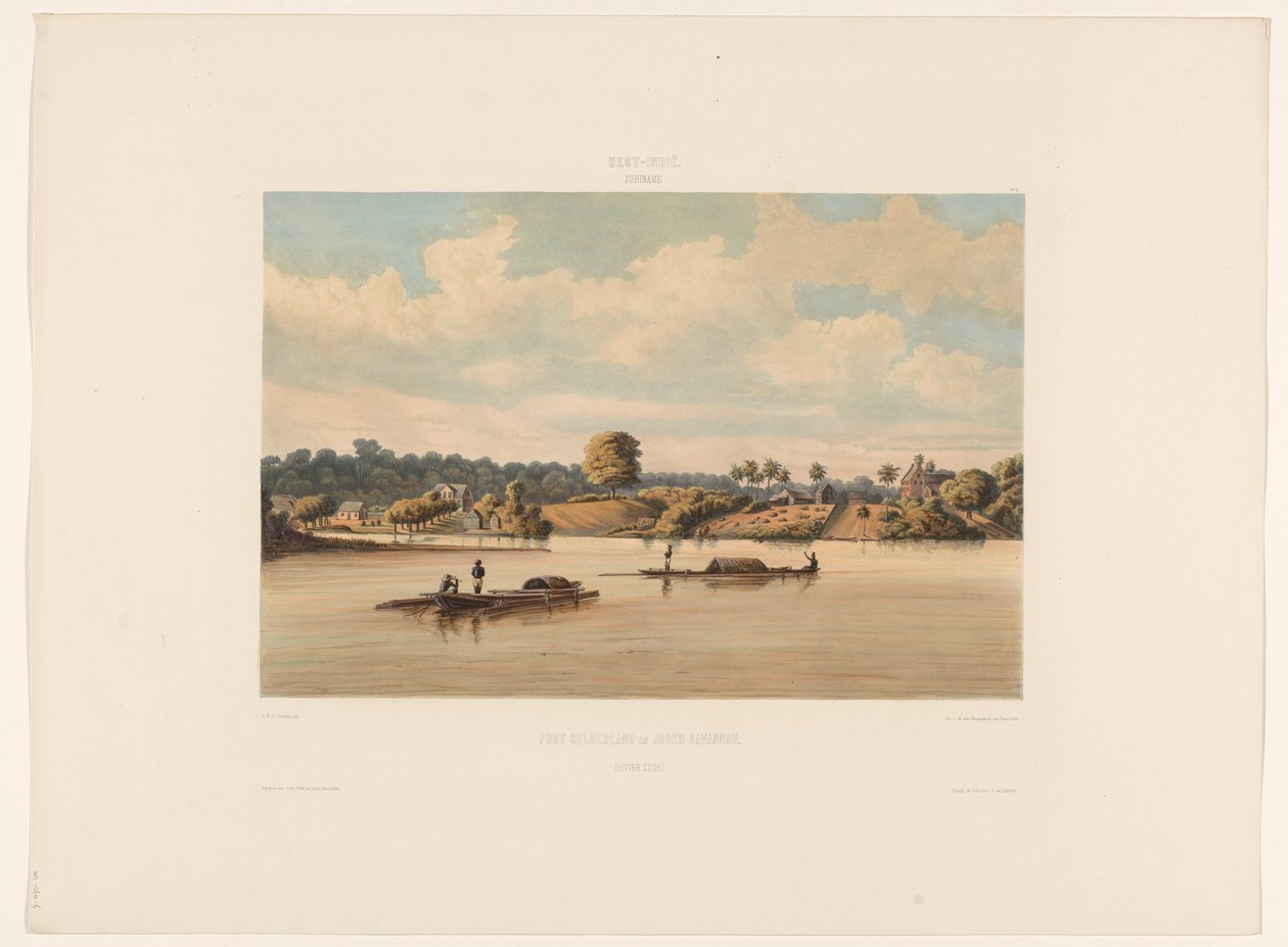 Post Gelderland ve Joden Savannah (nehir tarafı) (nesne üzerindeki başlık) by jonkheer Jacob Eduard van Heemskerck