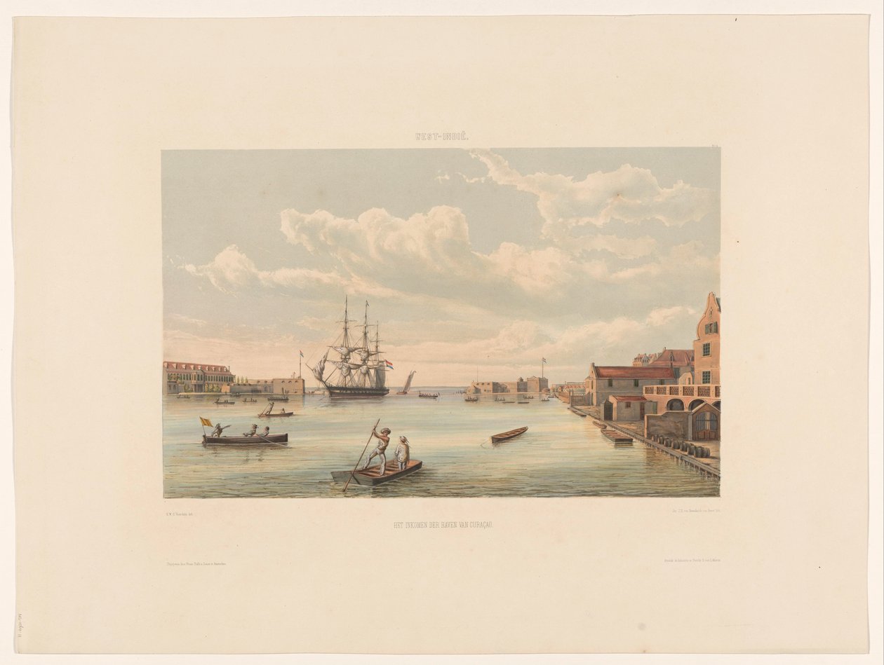 Willemstad Curaçao limanının geliri (nesne üzerindeki başlık) by jonkheer Jacob Eduard van Heemskerck