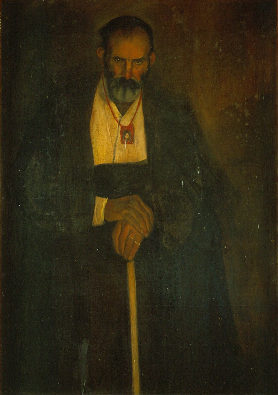 Skapular olan yaşlı adam by Ángel Zárraga