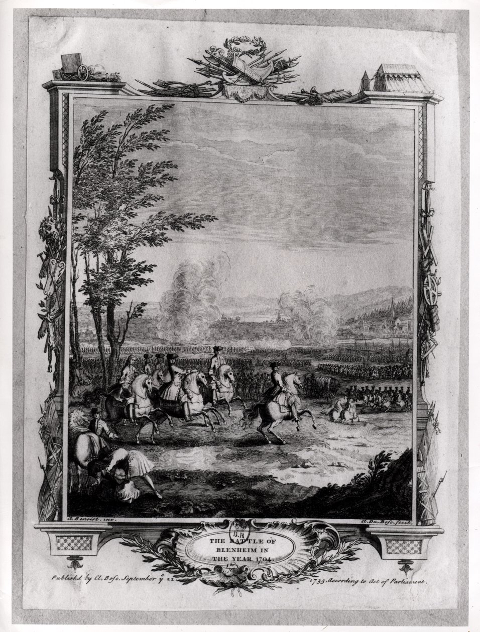 Blenheim Savaşı, 13 Ağustos 1704, Claude Dubosc tarafından kazınmış, 1735 by Antoine Benoist or Benoit du Cercle