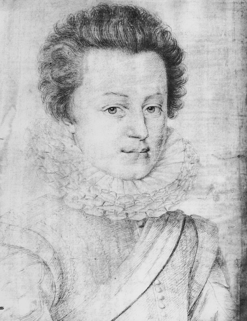 Cesar de Bourbon (1594-1665), Duke de Vendome portresi by Daniel Dumonstier or Dumoustier
