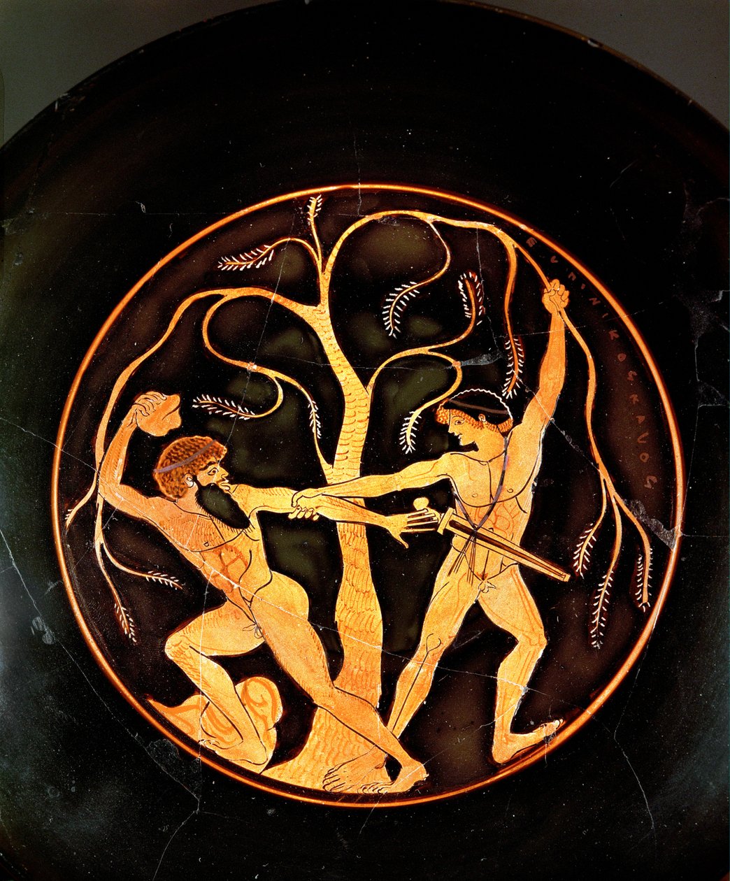 Theseus ile soyguncu Sinis (çömlek) by painting Elpinikos