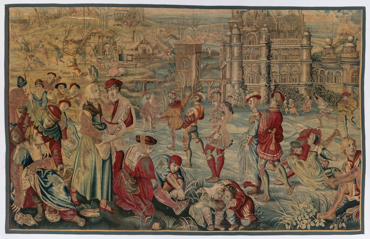 Kış: Buz Pateni Sahnesi by possibly by Gobelins Manufactory