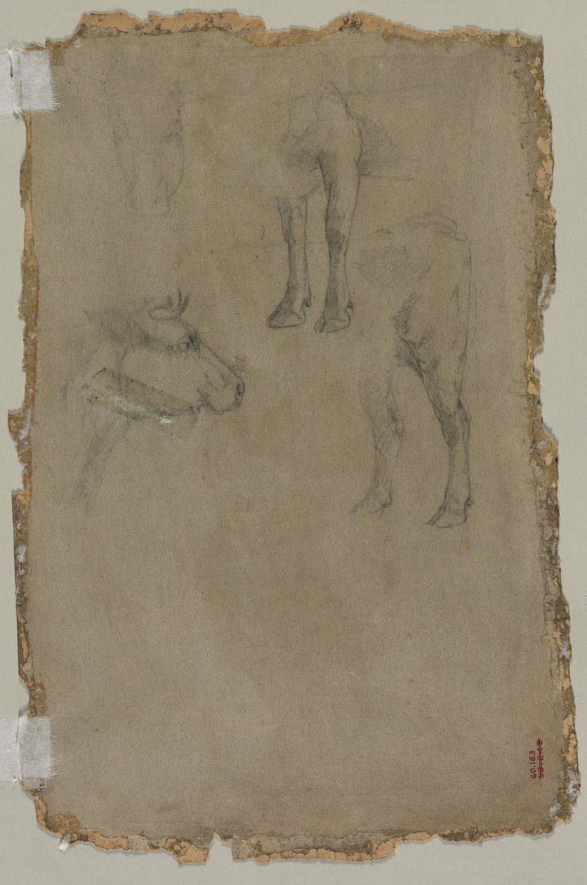 Boğa Çalışmaları (verso) by possibly by Johan Barthold Jongkind