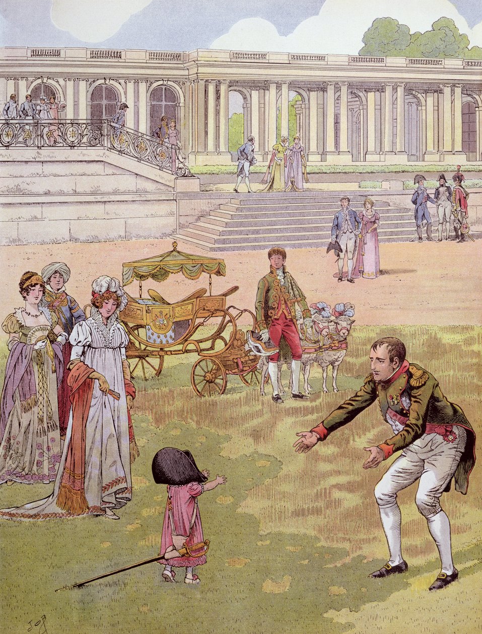 Napolyon (1769-1821) Roma Kralı ile Oynarken (1811-32) G. Montorgueil'in 'Bonaparte' adlı illüstrasyonundan, 1910 by Jacques Marie Gaston Onfray de Breville (Job)