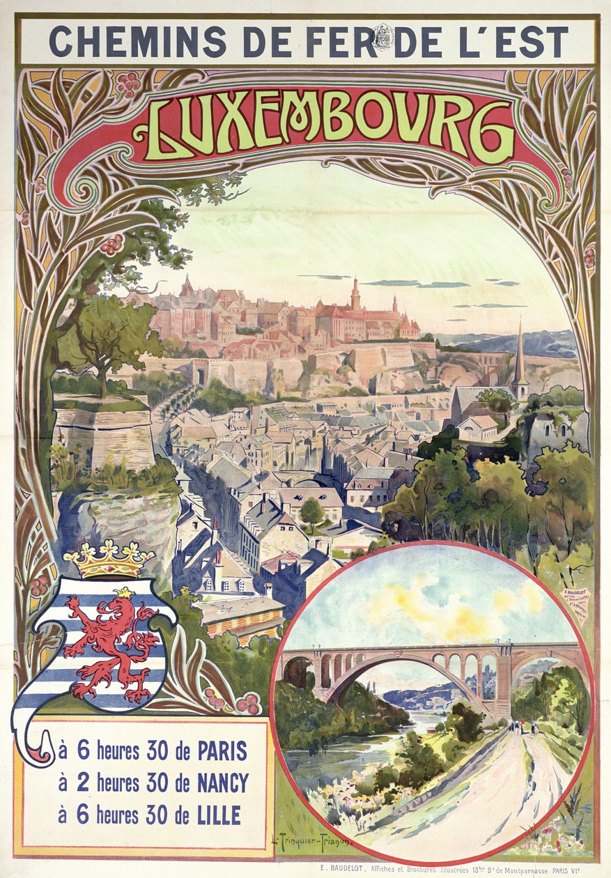 Poster reklam Lüksemburg, c.1900 by pseudonym of Trinquier, Louis Trinquier Trianon