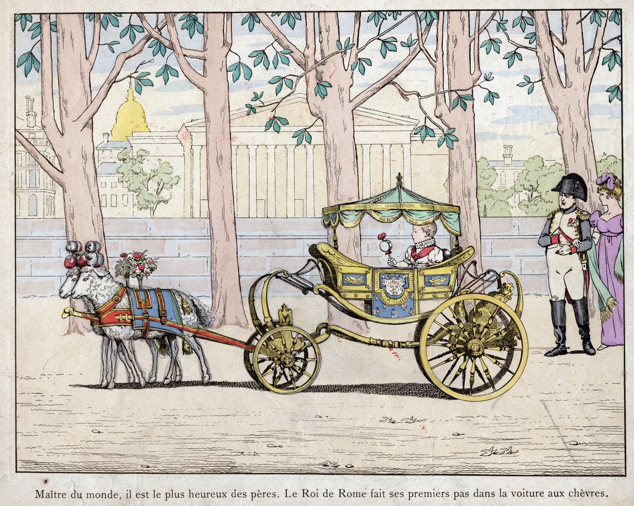 İmparator I. Napolyon Bonapart (1769-1821) ve oğlu Prens Napolyon François Charles Joseph Bonaparte, daha sonra Roma Kralı II. by pseudonym for Onfray de Breville Jacques Job