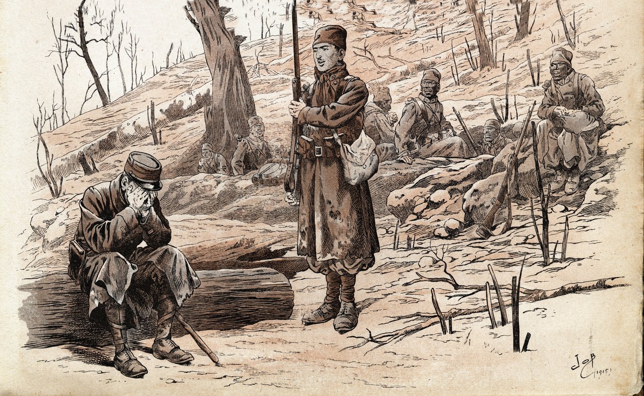 Birinci Dünya Savaşı 1914-1918: Piyade askeri ve Fransız ordusunun Senegalli Tirailleur