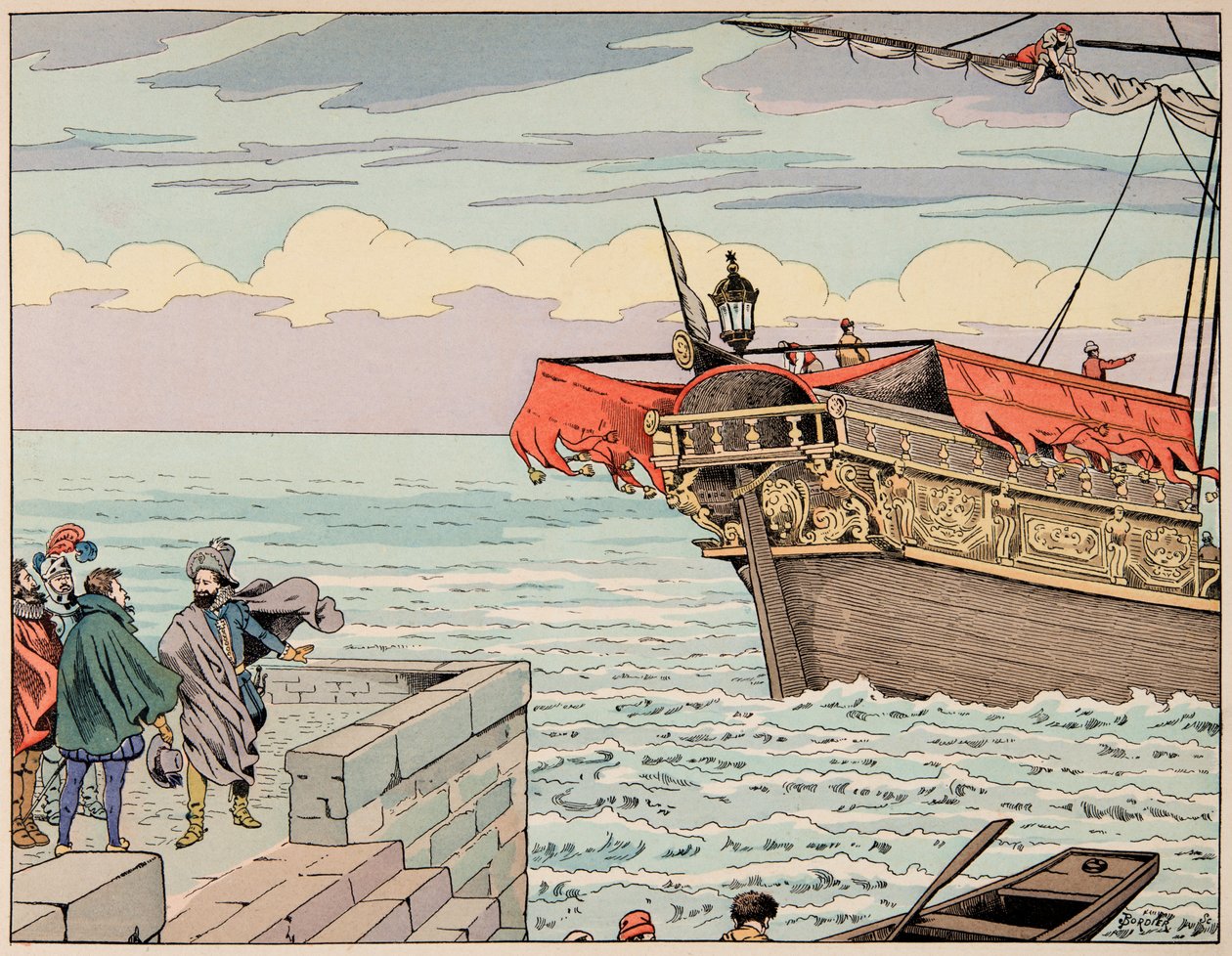 “Le bon roy Henri” kitabından çizim, Jacques Marie Gaston Onfray de Breville dit JOB (1858-1931): Henri IV İngiltere