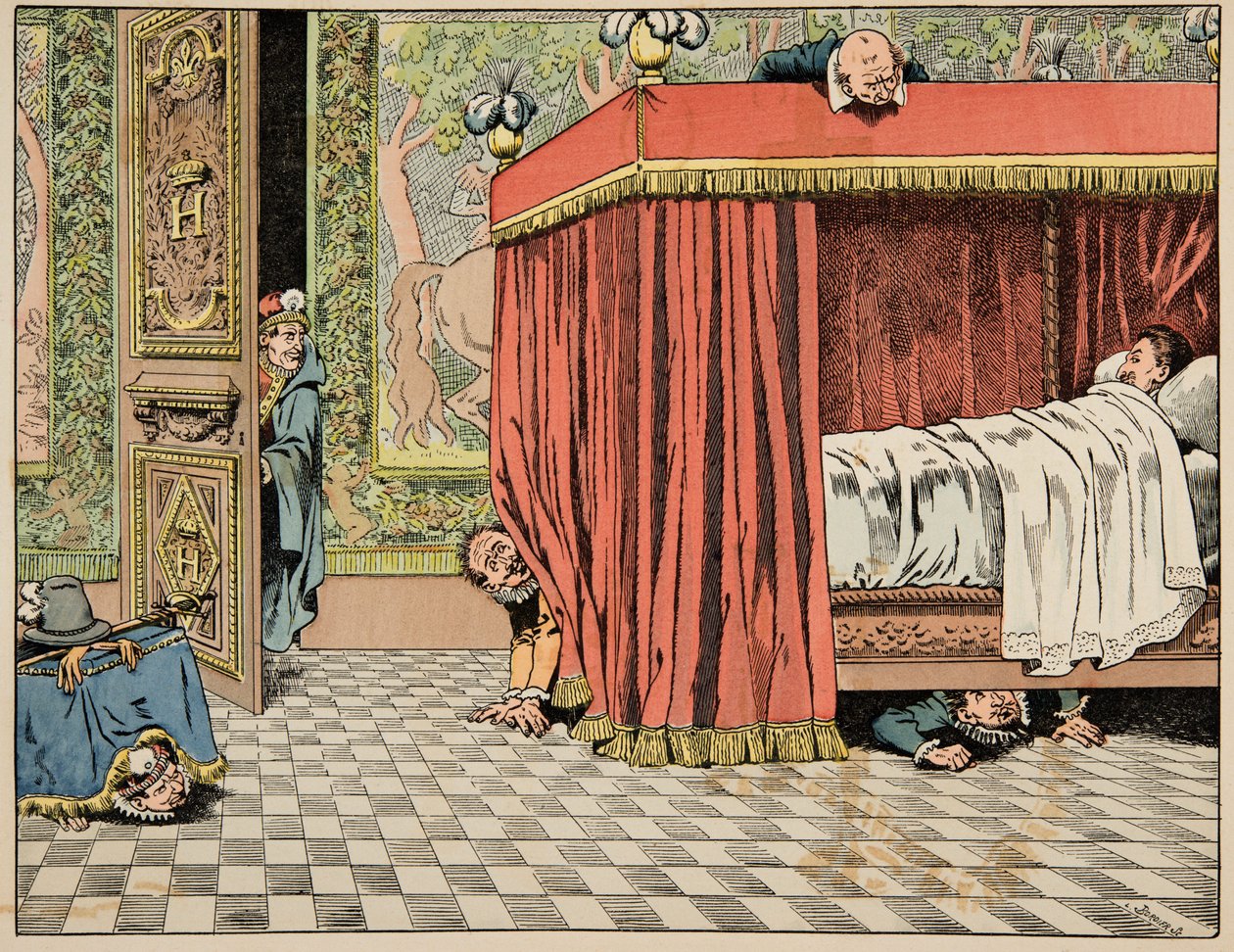 Jacques Marie Gaston Onfray de Breville dit JOB (1858-1931) tarafından resmedilen “Le bon roy Henri” kitabından çizim: IV. Henri, Paris
