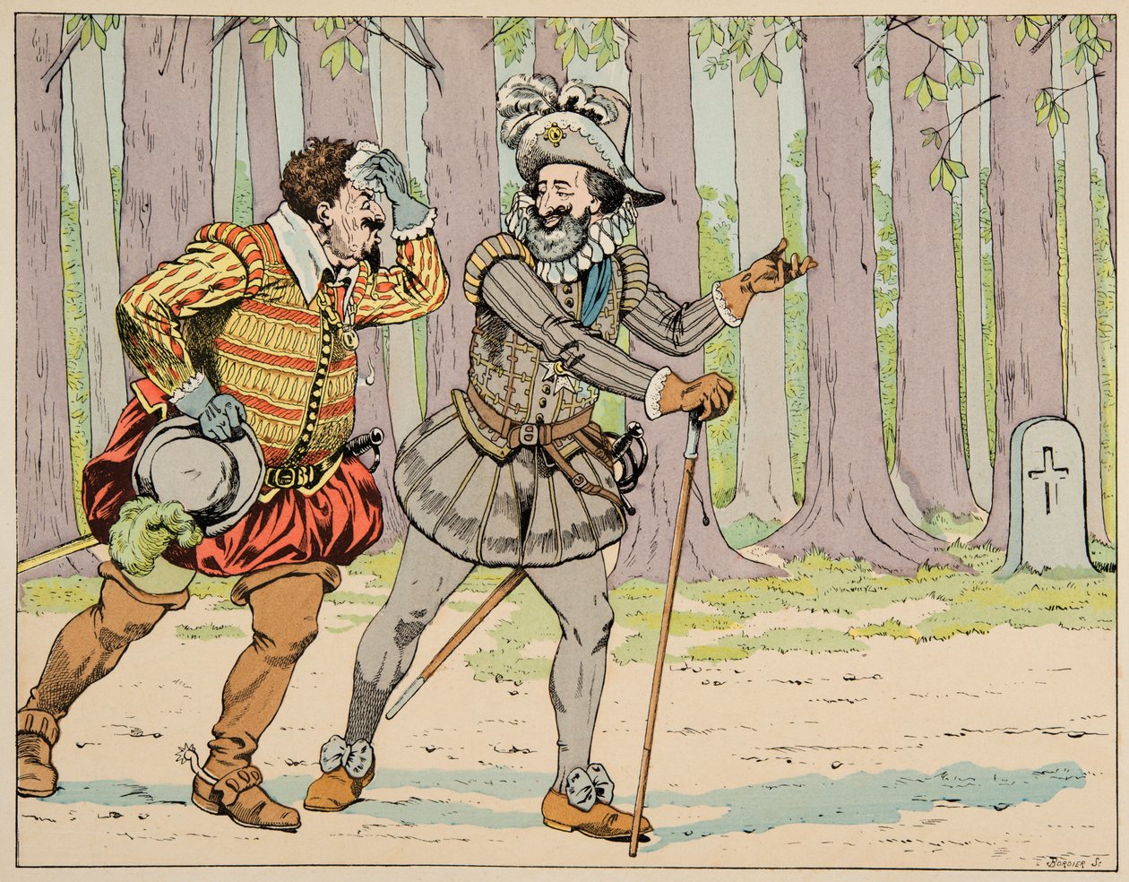 “Le bon roy Henri” kitabından alınan çizim, Jacques Marie Gaston Onfray de Breville dit JOB (1858-1931): Henri IV, Charles de Lorraine (1554-1611) Mayenne Dükü