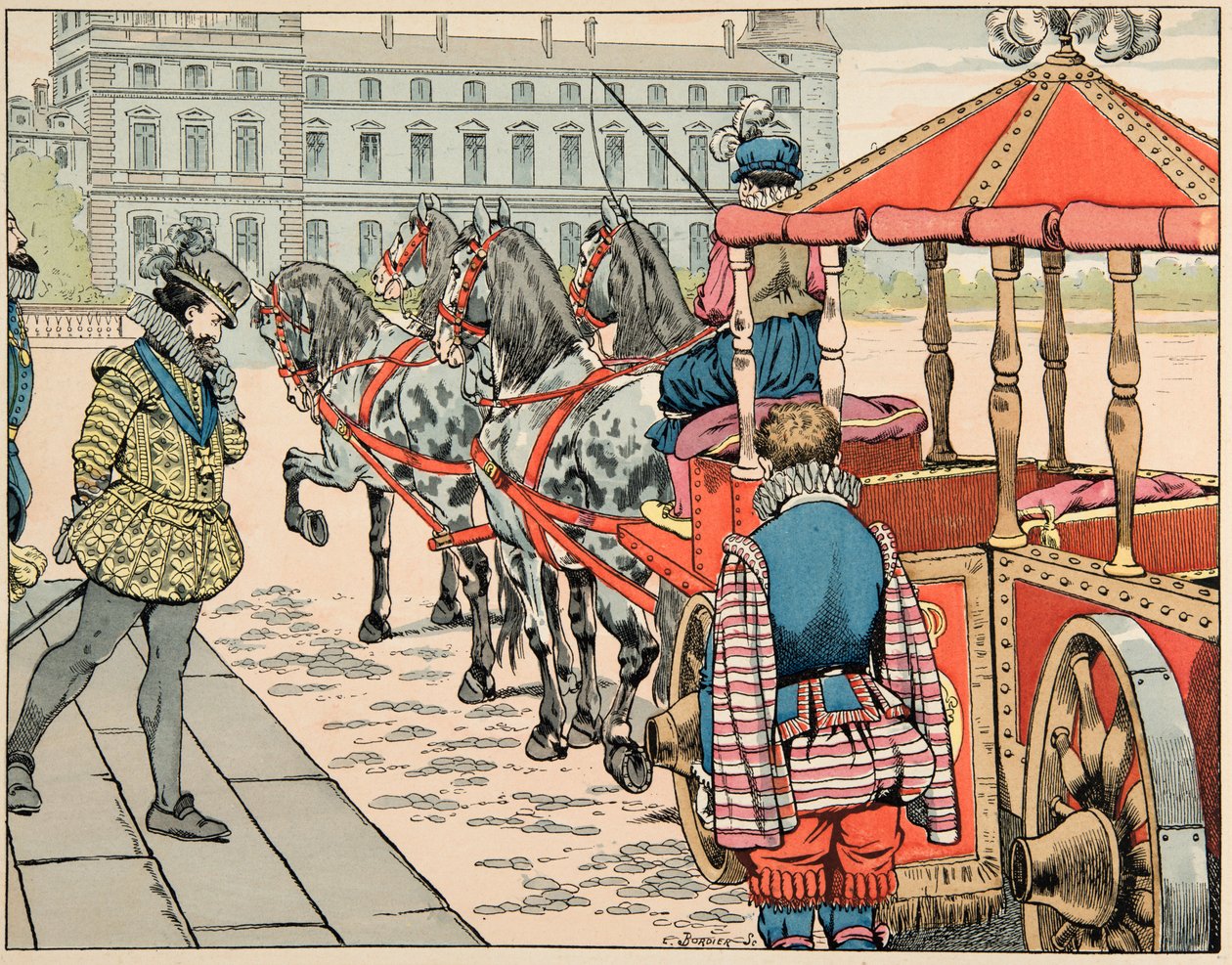 “Le bon roy Henri” kitabından alınan çizim, Jacques Marie Gaston Onfray de Breville dit JOB (1858-1931): IV. Henri, 14 Mayıs 1610