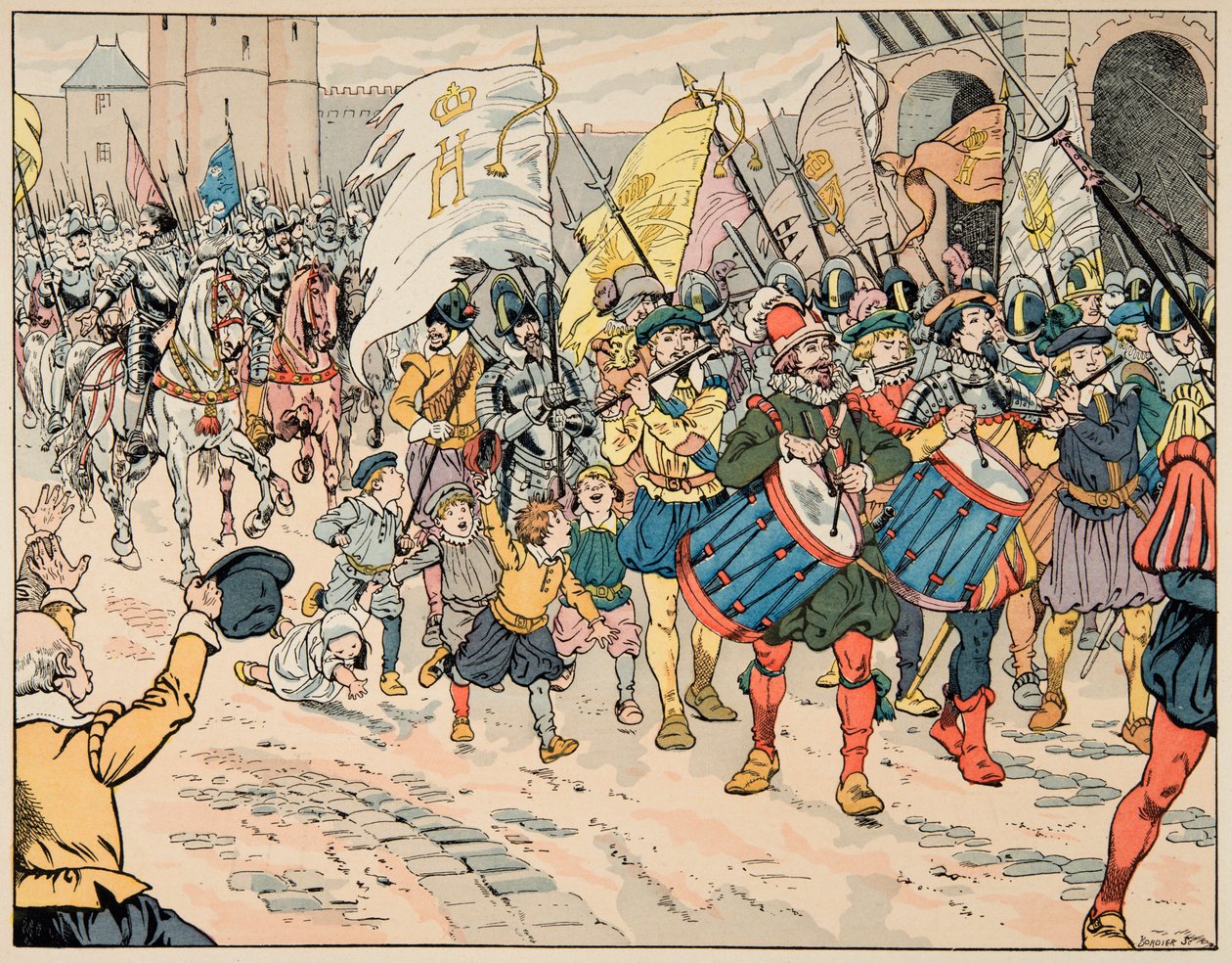 “Le bon roy Henri” kitabından alınan çizim, Jacques Marie Gaston Onfray de Breville dit JOB (1858-1931): 21 Mart 1594