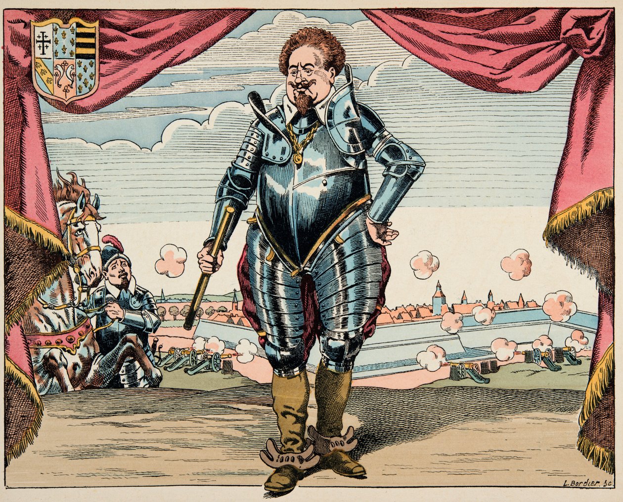 “Le bon roy Henri” kitabından alınan çizim, Jacques Marie Gaston Onfray de Breville dit JOB (1858-1931): Charles de Lorraine