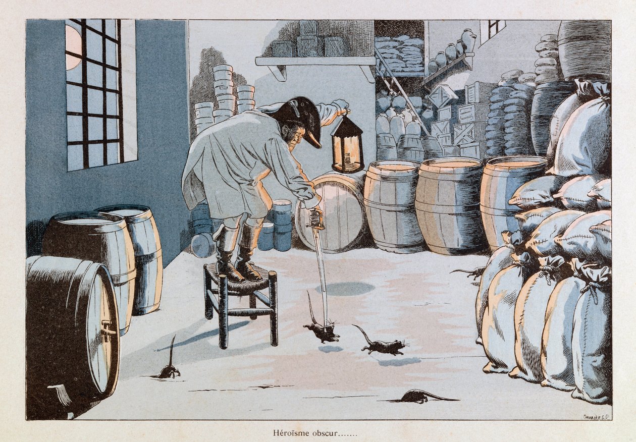 Jacques Marie Gaston Onfray de Breville JOB (1858 - 1931); “Les epees de France”dan bir çizim: Fare Ordusuna Karşı Ordu Hükümleri Komiseri; Coll, Paylaş by pseudonym for Onfray de Breville Jacques Job