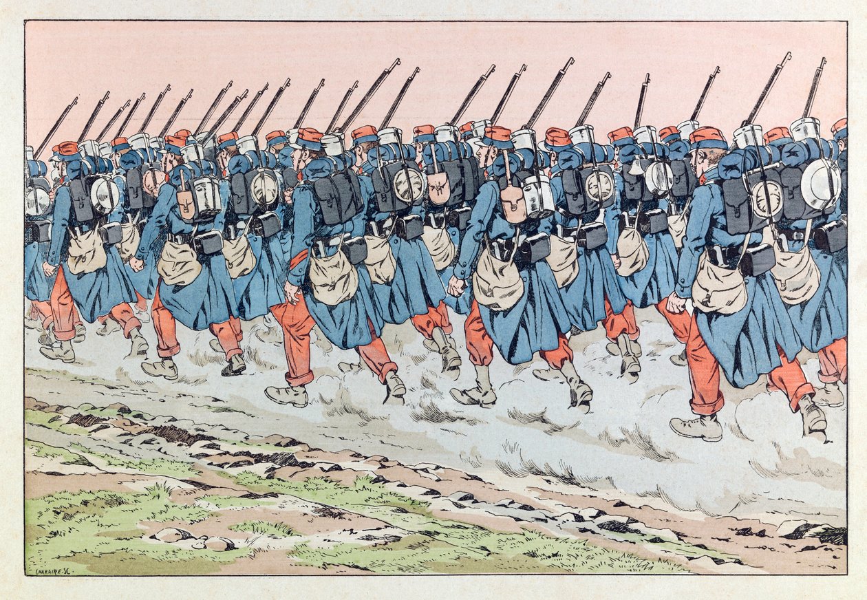 Jacques Marie Gaston Onfray de Breville JOB (1858 - 1931); “Les epees de France” kitabından bir örnek: Öne doğru giden 14 kişinin kıllı olanları; Coll, Paylaş by pseudonym for Onfray de Breville Jacques Job