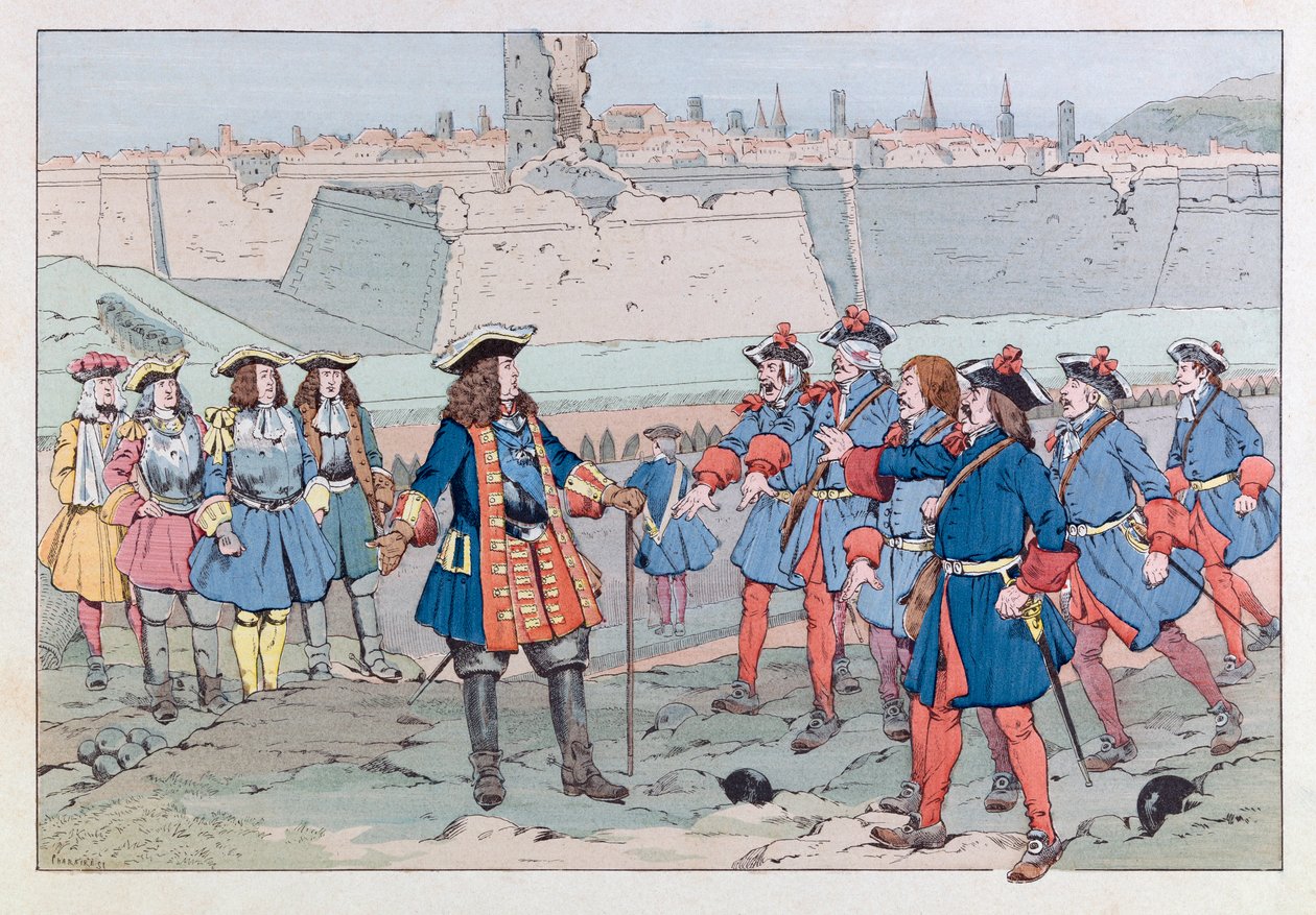 Jacques Marie Gaston Onfray de Breville JOB (1858 - 1931); “Les epees de France” kitabından alınan çizim: Le marechal de Villars, 27 Ağustos