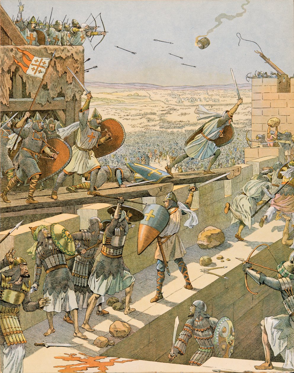 Jacques Marie Gaston Onfroy de Breville dit JOB (1858-1931) - Belçika Tarihi: Englebert ve Lietaud de Tournai, Tournaisian croises, 1099