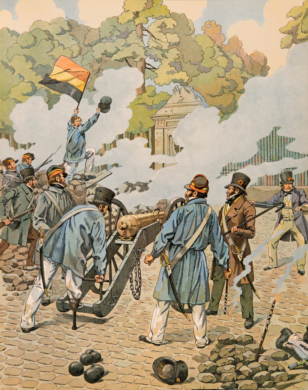Jacques Marie Gaston Onfroy de Breville dit JOB (1858-1931) - Belçika Tarihi: Jean Joseph Charlier (1794 - 1866), tahta bacağın topçu parçasını Eylül 1830