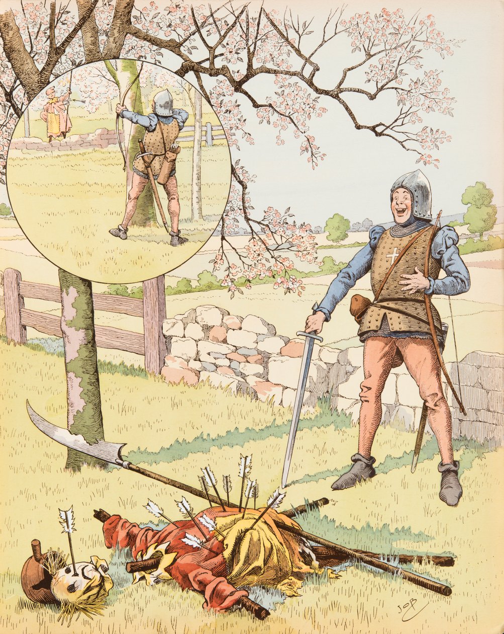 Jacques Marie Gaston Onfroy de Breville dit JOB (1858-1931) - Le Franc Archer de Bagnolet (15. yüzyılda bir fanfaron askerinin yer aldığı çizgi roman), Özel Koleksiyon by pseudonym for Onfray de Breville Jacques Job