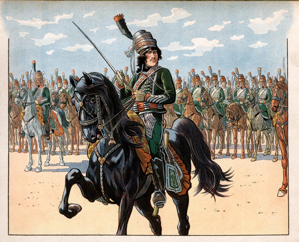 Joachim Murat (1767-1815) İtalyan seferi sırasında daha sonra albay. Jacques Marie Gaston Onfray de Breville tarafından yapılan gravür, Job (1858-1931) by pseudonym for Onfray de Breville Jacques Job