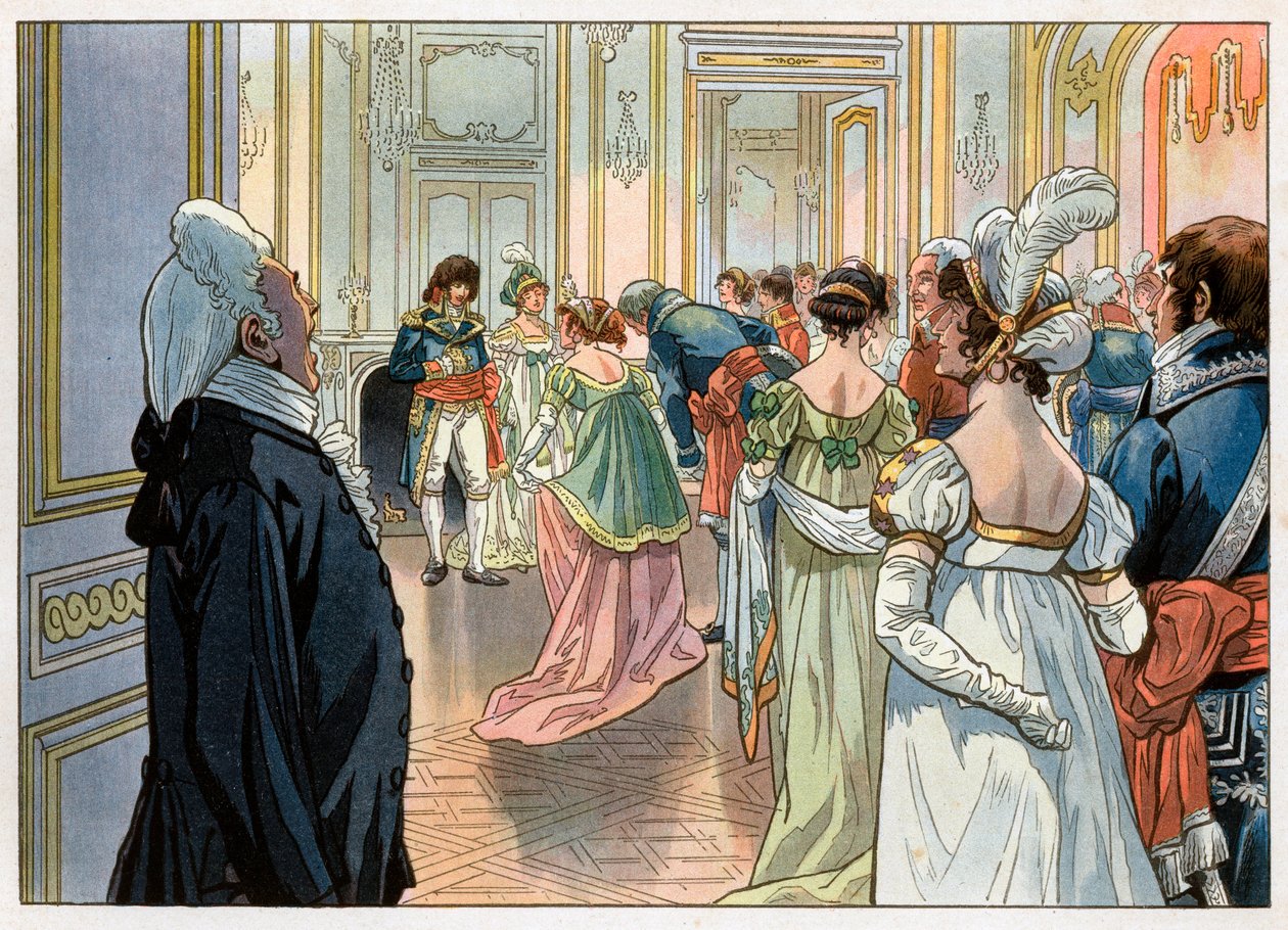 Dönemin Paris valisi Joachim Murat (1767-1815) ve eşi Caroline Bonaparte (1782-1839), konukları Paris