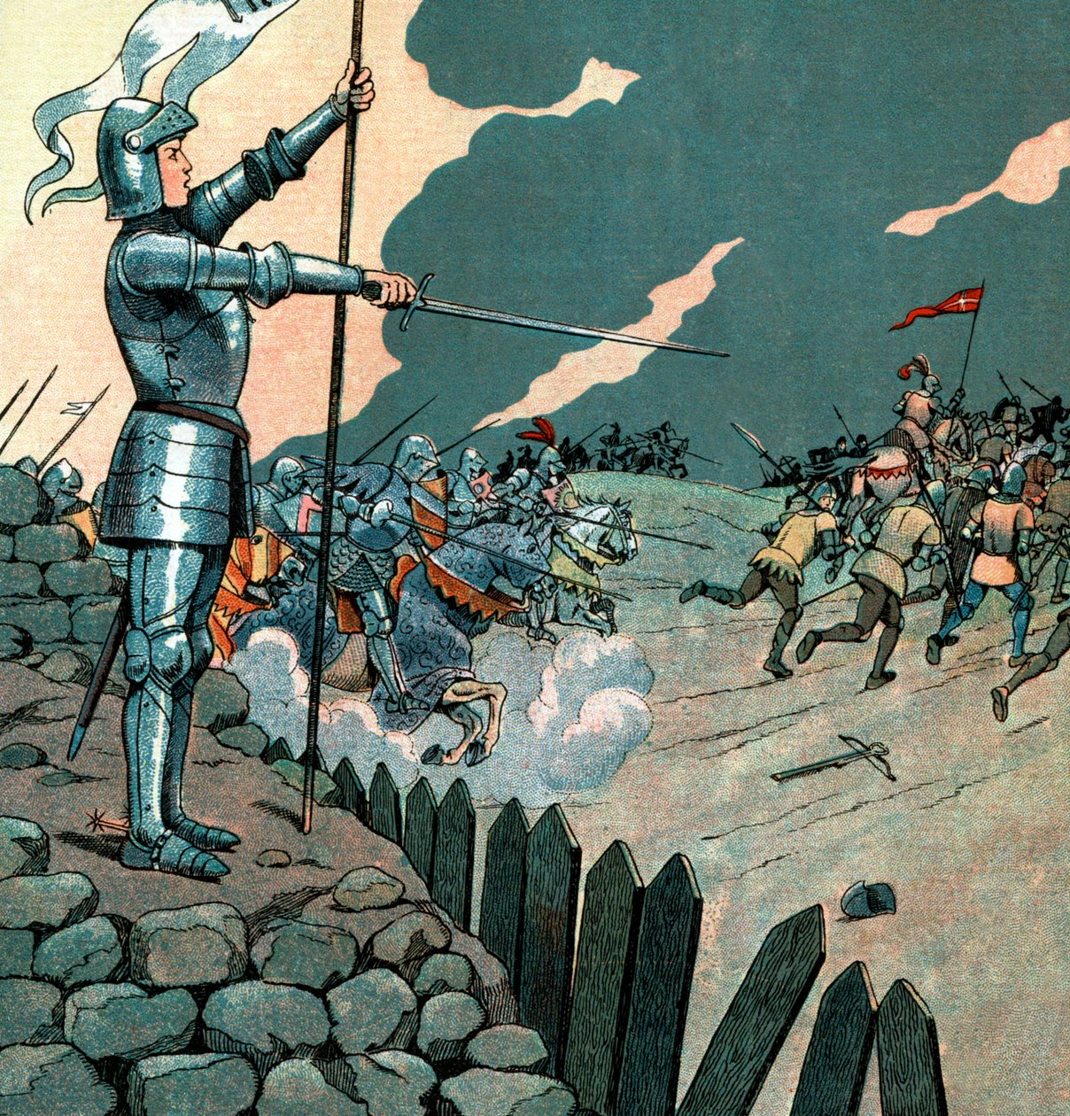 Joan of Arc, Orleans, Fransa'yı teslim ediyor by pseudonym for Onfray de Breville Jacques Job