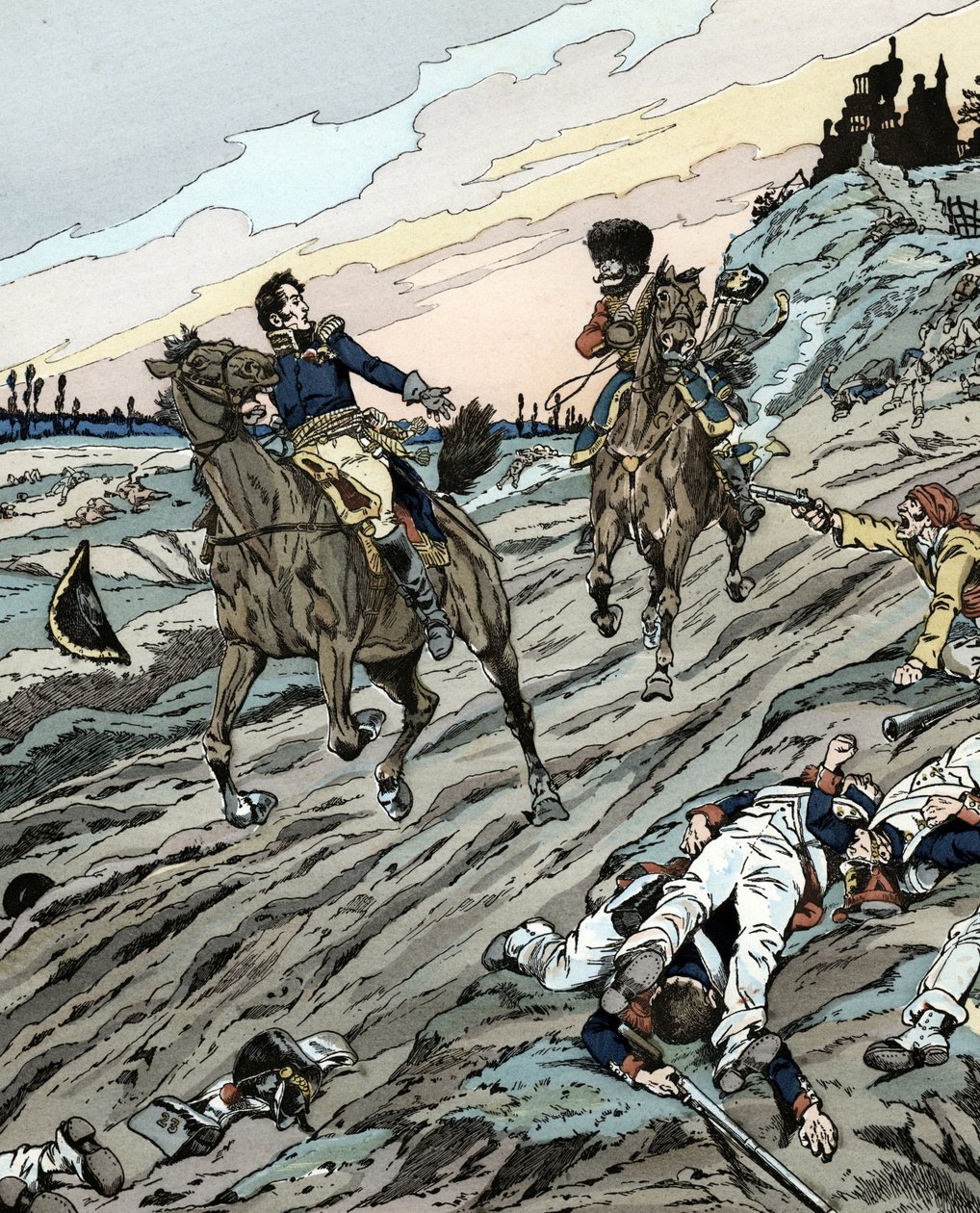 Leopold Hugo, onu öldürmek isteyen bir düşmana içki veriyor by pseudonym for Onfray de Breville Jacques Job
