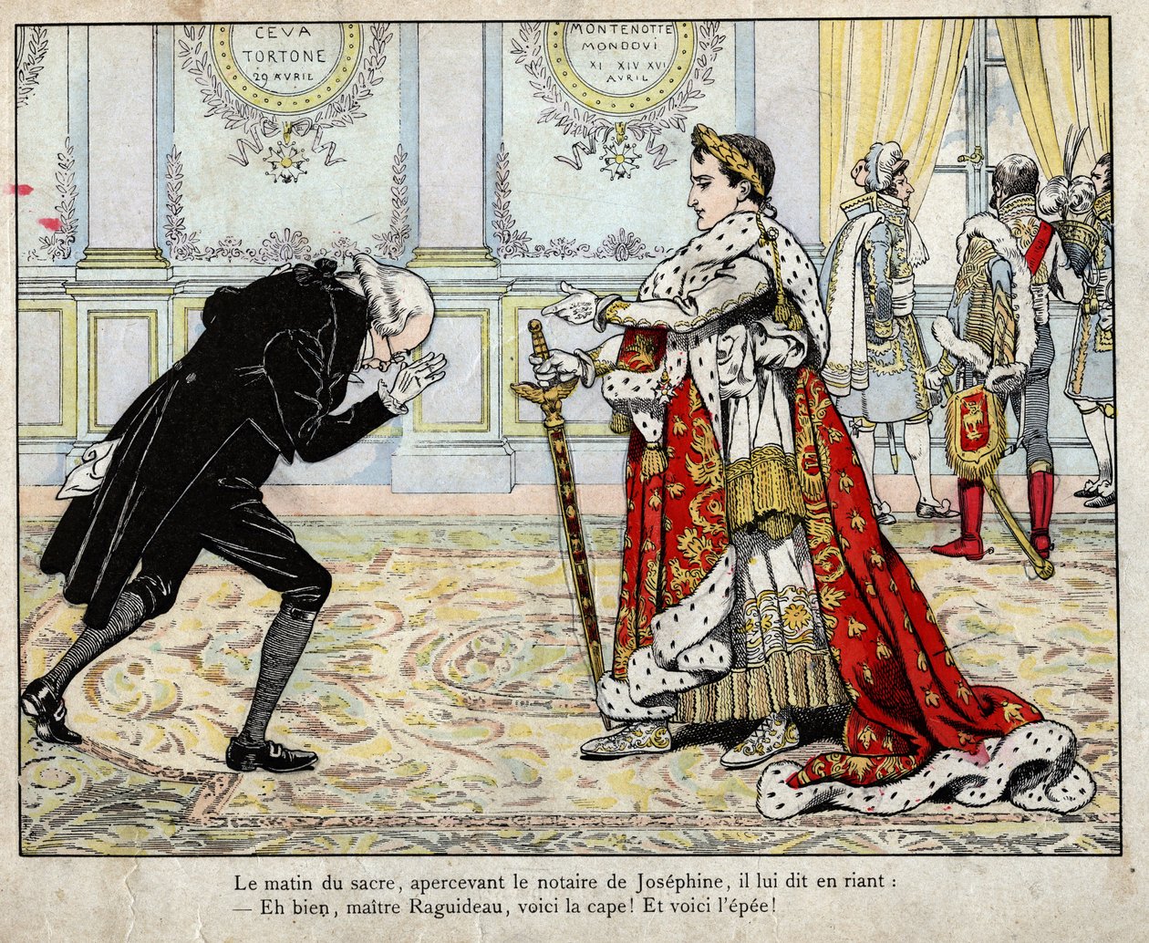 Napolyon ve noter Raguideau, taç giyme sabahı 1804 - “” Le Grand Napoleon des Petites Enfants”” 1893