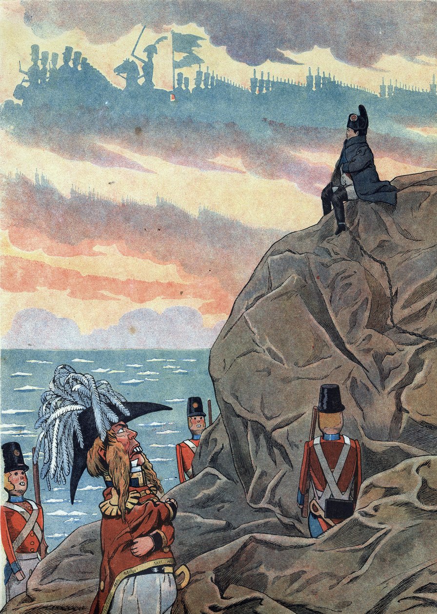Oyuncaklarda Fransa tarihinin sahnesi: Sainte Helene (Sainte-Helene) adasında sürgünde olan Napolyon I Bonaparte (1769-1821), melankoli ve yalnızlık içinde sunuldu. “” Joujoux a l