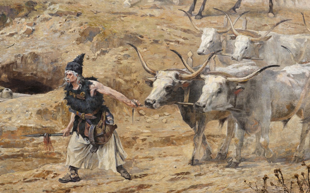 Macarların Gelişi (Feszty Panorama), detay by Arpad Feszty