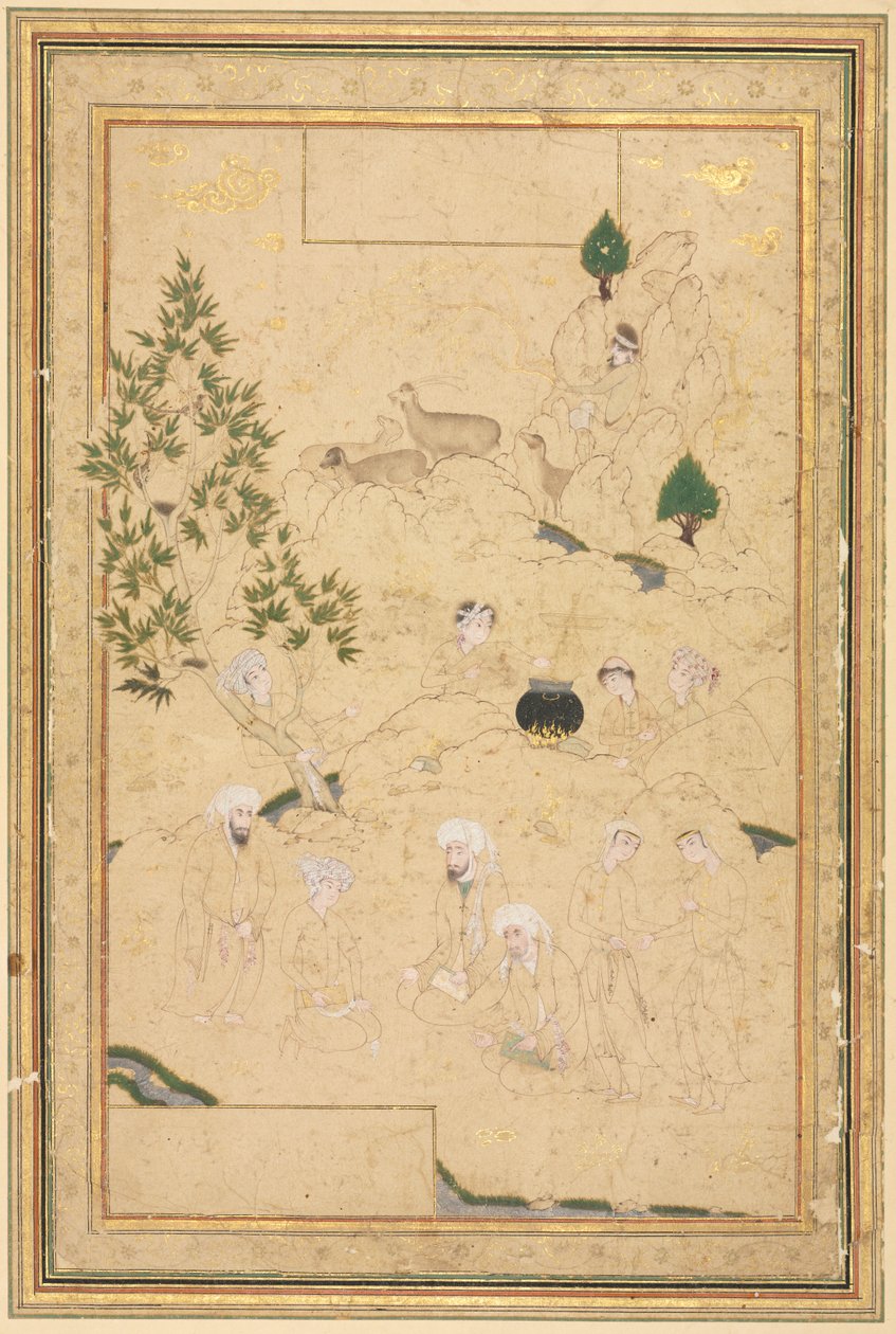 Dağlarda Piknik; Tek Sayfa İllüstrasyon by style of Muhammadi
