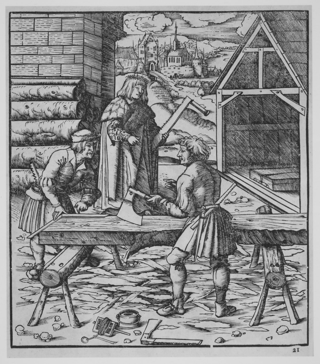 Marangozlar, yaklaşık 1500. by the Elder Hans Burgkmair