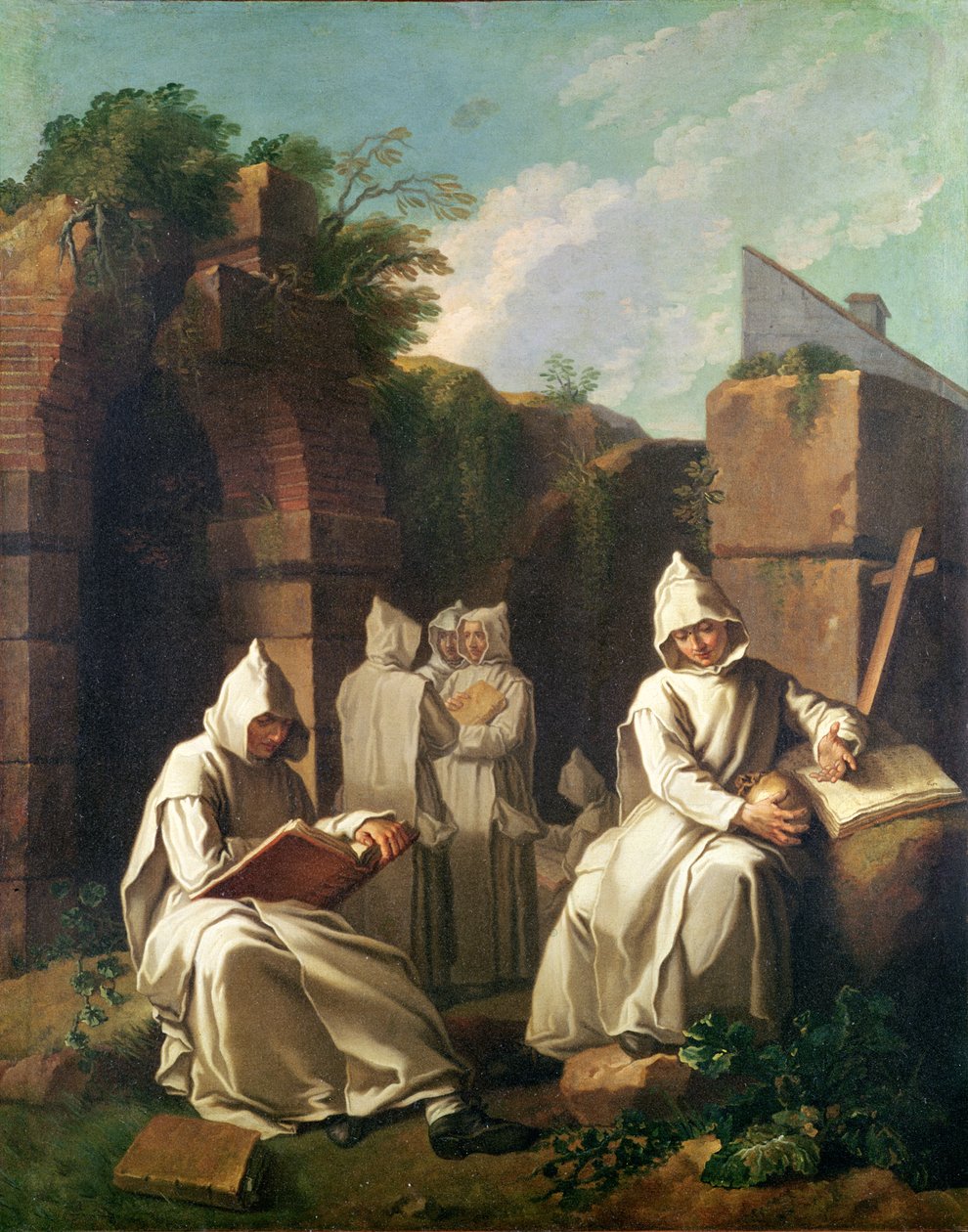 Meditasyonda Carthusian Rahipler by Étienne Jeaurat