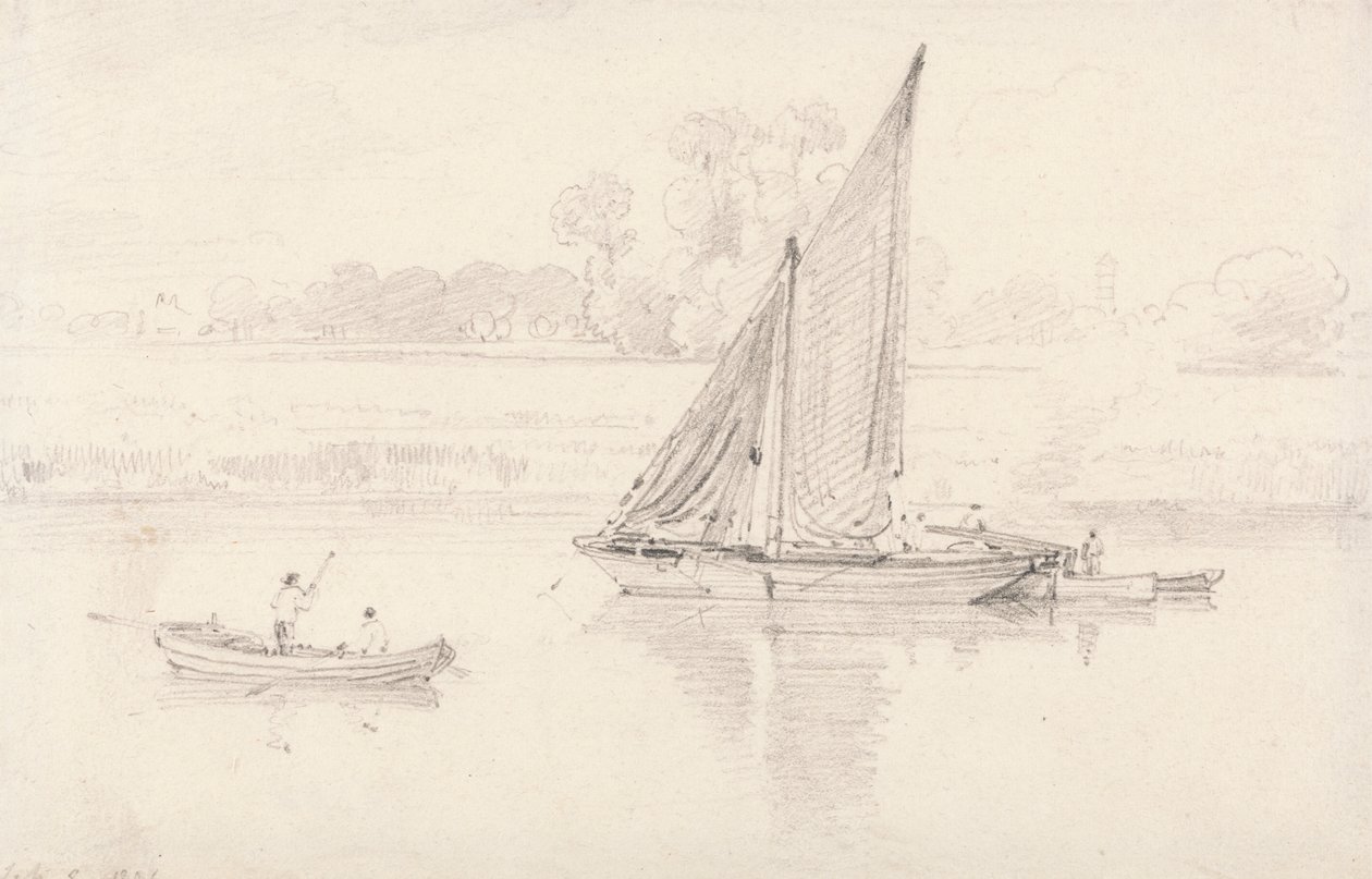 Thames, Kew'de, 9 Şubat 1806 by unknown artist
formerly John Constable
