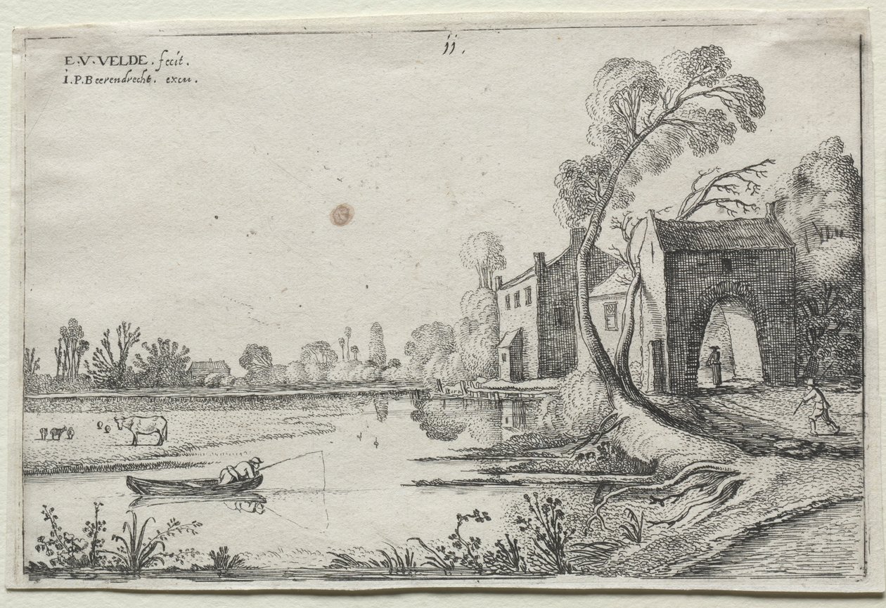 Nehir ve Kapı Evi ile Manzara, 1614. by van de Velde Esaias