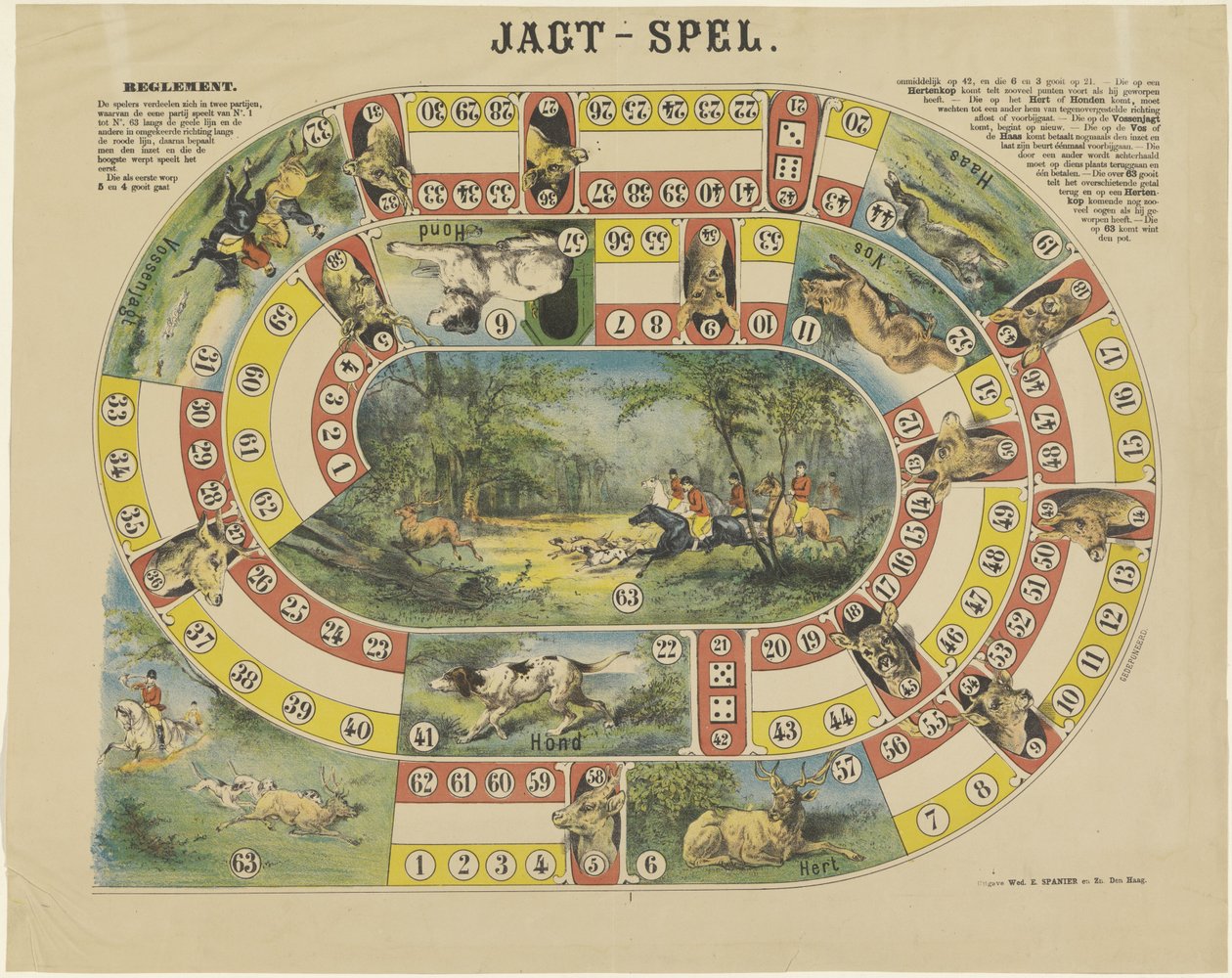 Jagt-Spel (nesne üzerindeki başlık) by weduwe Elias Spanier and Zn