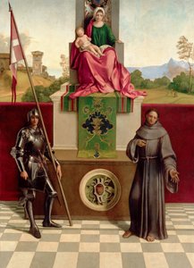 Aziz Francis ve Aziz Nicasius Arasında Madonna ve Çocuk (Castelfranco Madonna) c.1503-04 (tahta üzerine yağ) by Giorgione