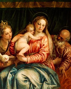 Madonna ve Çocuk, aziz ve Aziz Peter, Veronese olarak bilinen Paolo Caliari (1528-1588), tuval üzerine yağlı boya