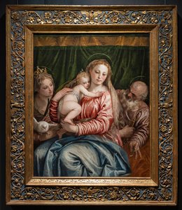 Alessandria'lı S. Catherine ve Peter arasında Madonna ve Bebek İsa