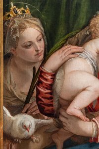 Alessandria'lı S. Catherine ve Peter arasındaki Madonna ve Bebek İsa, detay