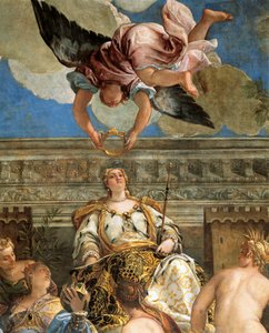 Venedik'in Apotheosis'i, Paolo Veronese (1528-1588), fresk, detay, Sala del Maggior Consiglio (Büyük Konsey Salonu), Palazzo Ducale, Venedik