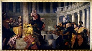 İsa doktorlarla konuşuyor. Paolo Veronese