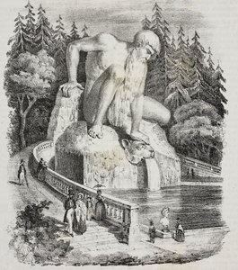 Apennines Heykeli (Giambologna tarafından) Villa Demidoff (Pratolino Villa Medicea), Vaglia, Toskana, İtalya, Poliorama Pittoresco